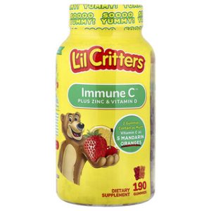 Lil Critters Immune C פלוס אבץ וויטמין D - 190 גומי