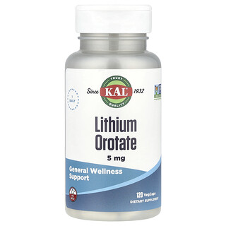 Lithium Orotate 5 מ"ג - 120 כמוסות , KAL