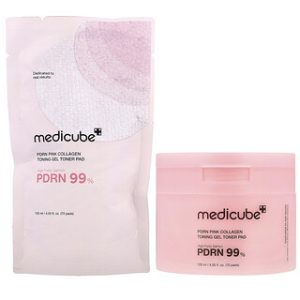 Medicube PDRN, פדי טונר קולגן ורוד - 70 יחידות