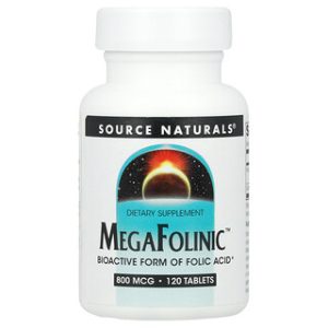 MegaFolinic 800 mcg , תוסף תזונה Source Naturals