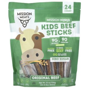 Mission Meats - Kids Beef Sticks מקורי 24 יח׳ - חטיפי בשר