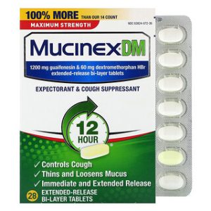Mucinex DM - 28 טבליות משחררות תרופה לשיעול וליחה