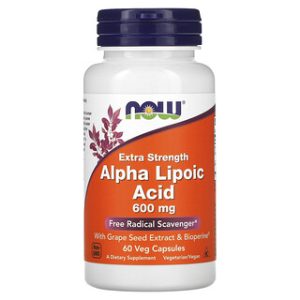 NOW Alpha Lipoic Acid 600 מ"ג - 60 כמוסות צמחיות