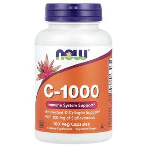 NOW Foods C-1000 - ויטמין C טבעי 100 כמוסות צמחיות