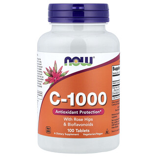 NOW Foods C-1000 ויטמין C עם רוזהיפ 100 טבליות