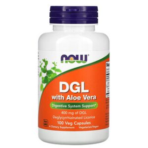 NOW Foods DGL עם אלוורה - 100 כמוסות להקלה על הבטן