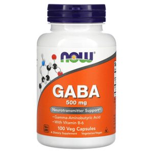 NOW Foods GABA 500 מ"ג עם B6 - 100 כמוסות צמחיות