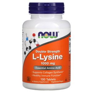 NOW Foods L-Lysine 1000 מ"ג - 100 טבליות - תוסף תזונה