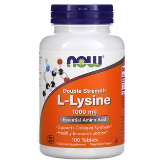 NOW Foods L-Lysine 1000 מ"ג - 100 טבליות - תוסף תזונה