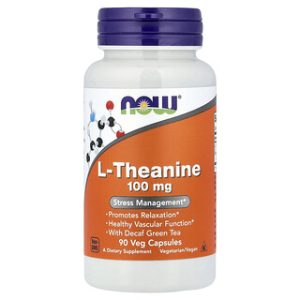 NOW Foods L-Theanine - כמוסות תיאנין להרגעה וריכוז