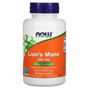 NOW Foods Lions Mane 500 מ"ג - כמוסות טבעוניות