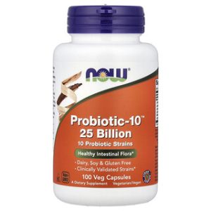 NOW Foods Probiotic-10 - פרוביוטיקה 100 כמוסות צמחיות