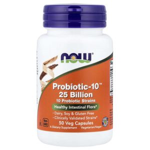 NOW Foods Probiotic-10 - פרוביוטיקה 25 מיליארד כמוסות