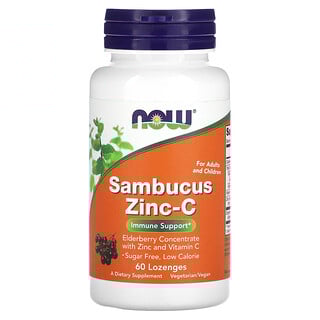 NOW Foods Sambucus Zinc-C - סמבוקוס ואבץ - 60 סוכריות
