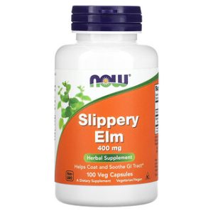 NOW Foods - Slippery Elm 400 מ"ג - 100 כמוסות צמחיות