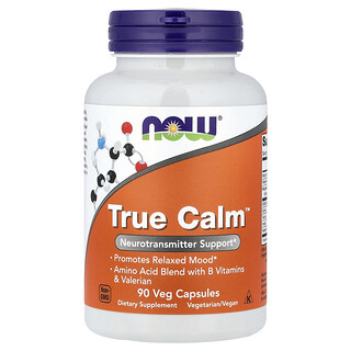 NOW Foods True Calm - כמוסות טבעיות להרגעה 90 יח'