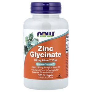 NOW Foods Zinc Glycinate - אבץ גליצינאט 120 כמוסות