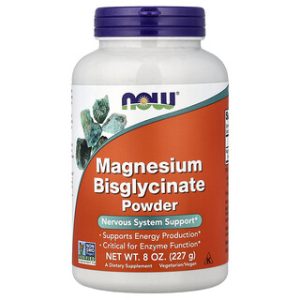 NOW Magnesium Bisglycinate אבקה 227 גרם - תמיכה במגנזיום