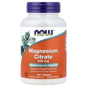 NOW Magnesium Citrate 200mg - 100 טבליות