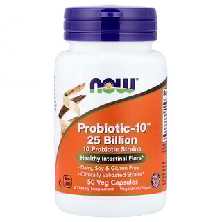 NOW Probiotic-10 25B - פרוביוטיקה איכותית 50 כמוסות