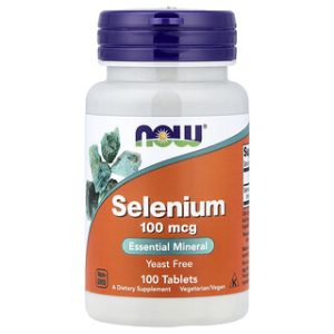 NOW Selenium 100 מק"ג - תוסף תזונה 100 טבליות