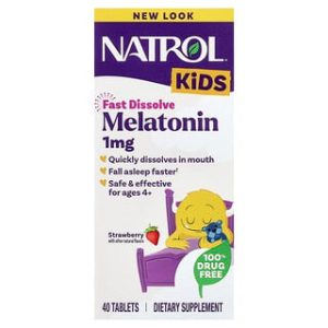 Natrol Kids Melatonin 4+ - תות שדה - 40 טבליות