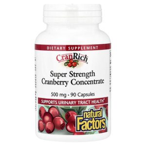 Natural Factors Cranberry 500 מ"ג - תוסף כוחני 90 כמוסות