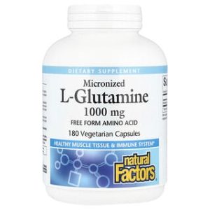 Natural Factors L-Glutamine 1000 מ"ג - 180 כמוסות צמחוניות
