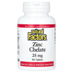 Natural Factors אבץ צ'לט 25 מ"ג - 90 טבליות