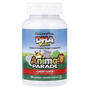 NaturesPlus Animal Parade DHA - אומגה 3 לילדים בטעם דובדבן