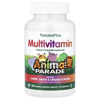 NaturesPlus Animal Parade - מולטי ויטמין לילדים 180 טבליות