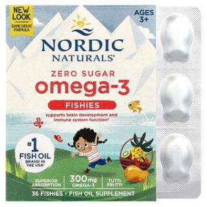 Nordic Naturals Omega-3 Fishies לילדים - ללא סוכר