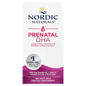 Nordic Naturals Prenatal DHA - 180 כמוסות רכות - בריאות לאם ולעובר