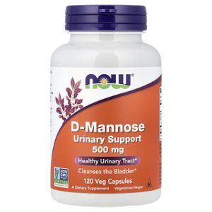 Now Foods D-Mannose 500 מ"ג - 120 כמוסות טבעוניות
