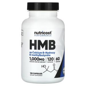 Nutricost HMB 500 מ"ג - תוסף כוח וביצועים , 120 כמוסות