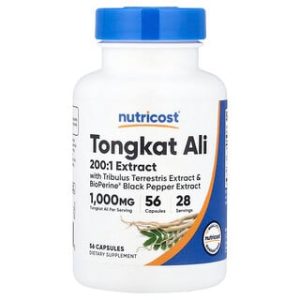 Nutricost Tongkat Ali 56 כמוסות - תוסף טבעי לגברים