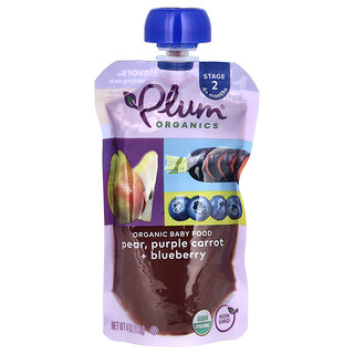 Plum Organics - מחית בייבי פירות אורגנית - אגס, גזר, אוכמניות