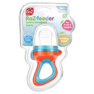 Razbaby Raz-Feeder - מזין פירות לתינוק 6m+ אדום-כחול