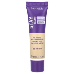 Rimmel Stay Matte מייקאפ מאט כיסוי מלא - 200 Soft Beige