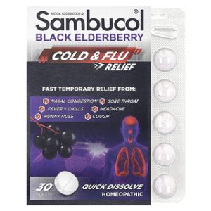 Sambucol - סמבוק שחור - הקלה על צינון ושפעת - 30 טבליות