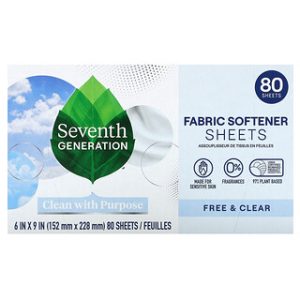 Seventh Generation - מרכך כביסה דפים נטול ריח 80 יח'