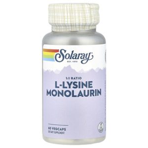 Solaray L-Lysine Monolaurin 1,1 - 60 כמוסות טבעוניות