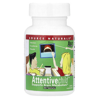 Source Naturals Attentive Child - כדורי תמיכה לריכוז