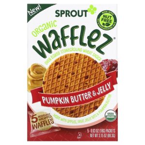 Sprout Organics Wafflez - חמאת דלעת וריבה - 5 מנות