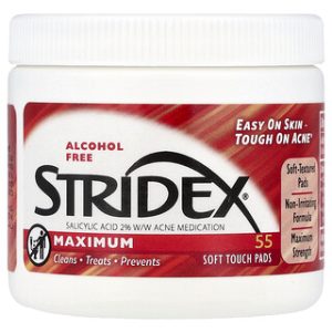Stridex Maximum ללא אלכוהול- 55 פדים לעור רך