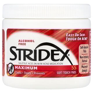 Stridex - פדים לניקוי פנים ללא אלכוהול - 55 יח׳