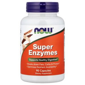 Super Enzymes NOW Foods - תוסף עיכול 90 כמוסות
