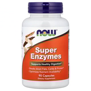 Super Enzymes NOW Foods - תוסף עיכול 90 כמוסות