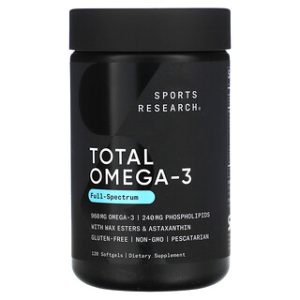Total Omega-3 Sports Research - 120 כמוסות רכות בריאות
