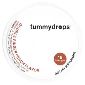 Tummydrops - סוכריות ג'ינג'ר אפרסק 18 יח' - לבחילות